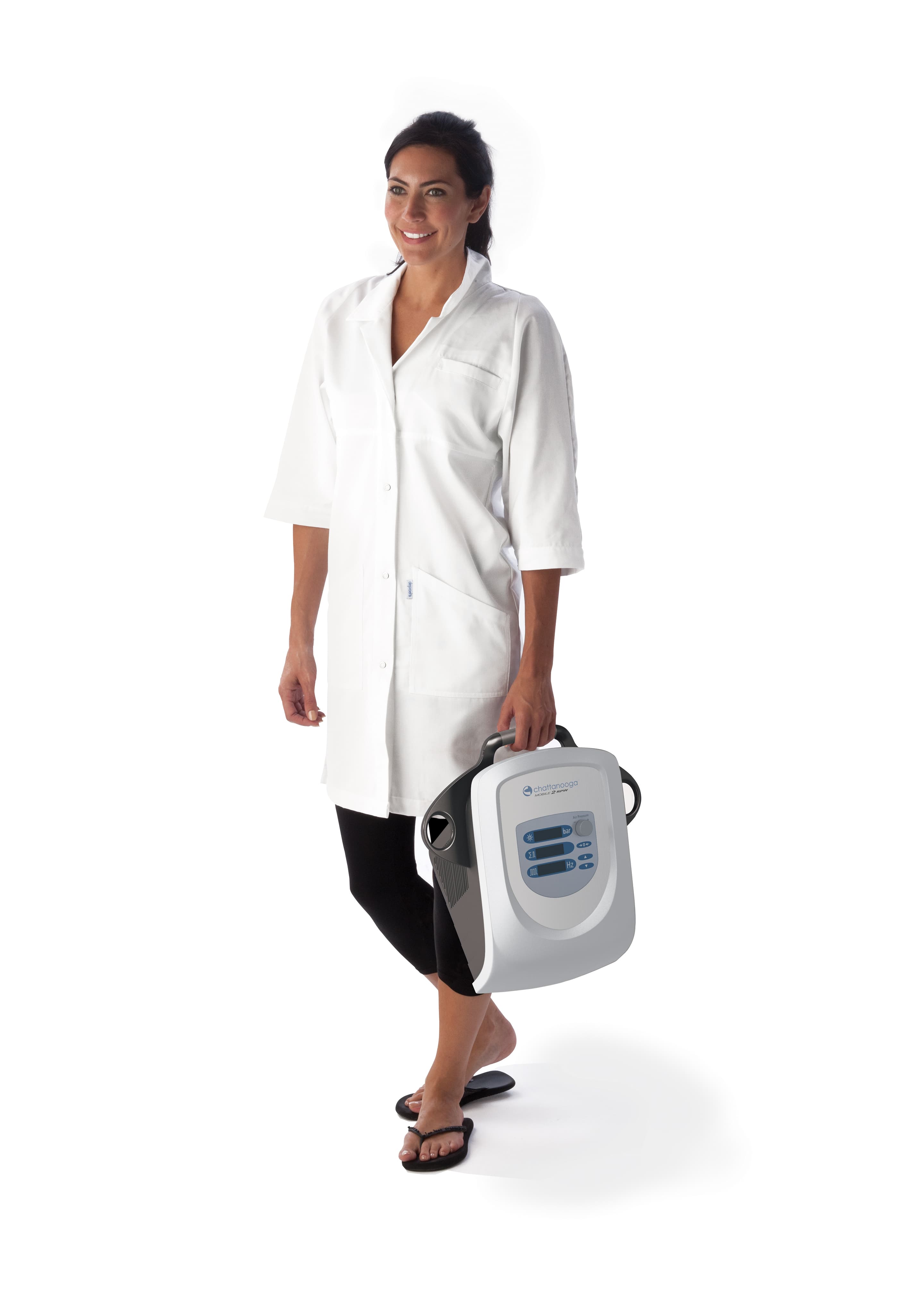 Focused Shockwave Therapy device with clinician at Faithh Physiotherapy