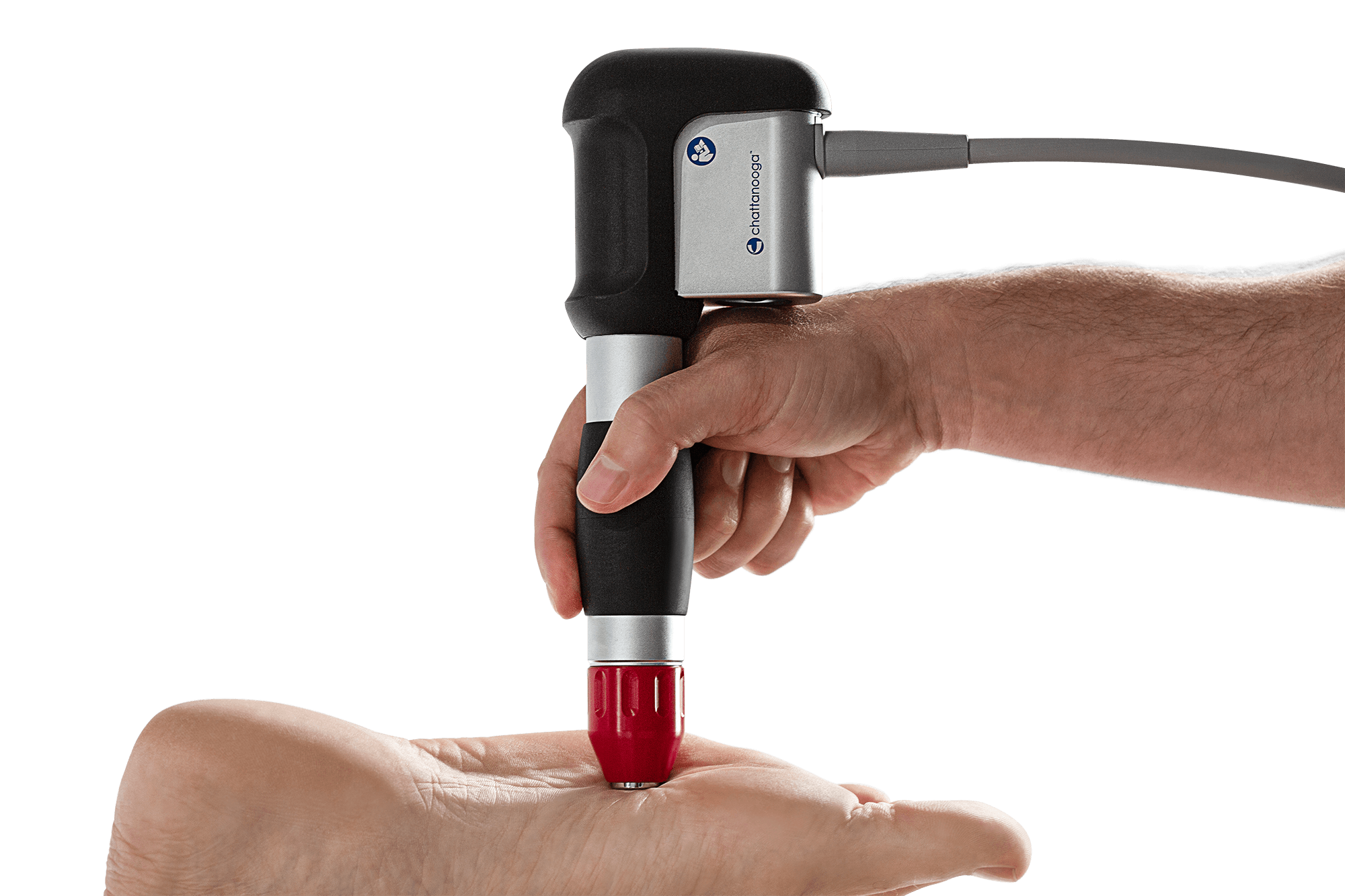 Shockwave therapy treatment on foot for plantar fasciitis